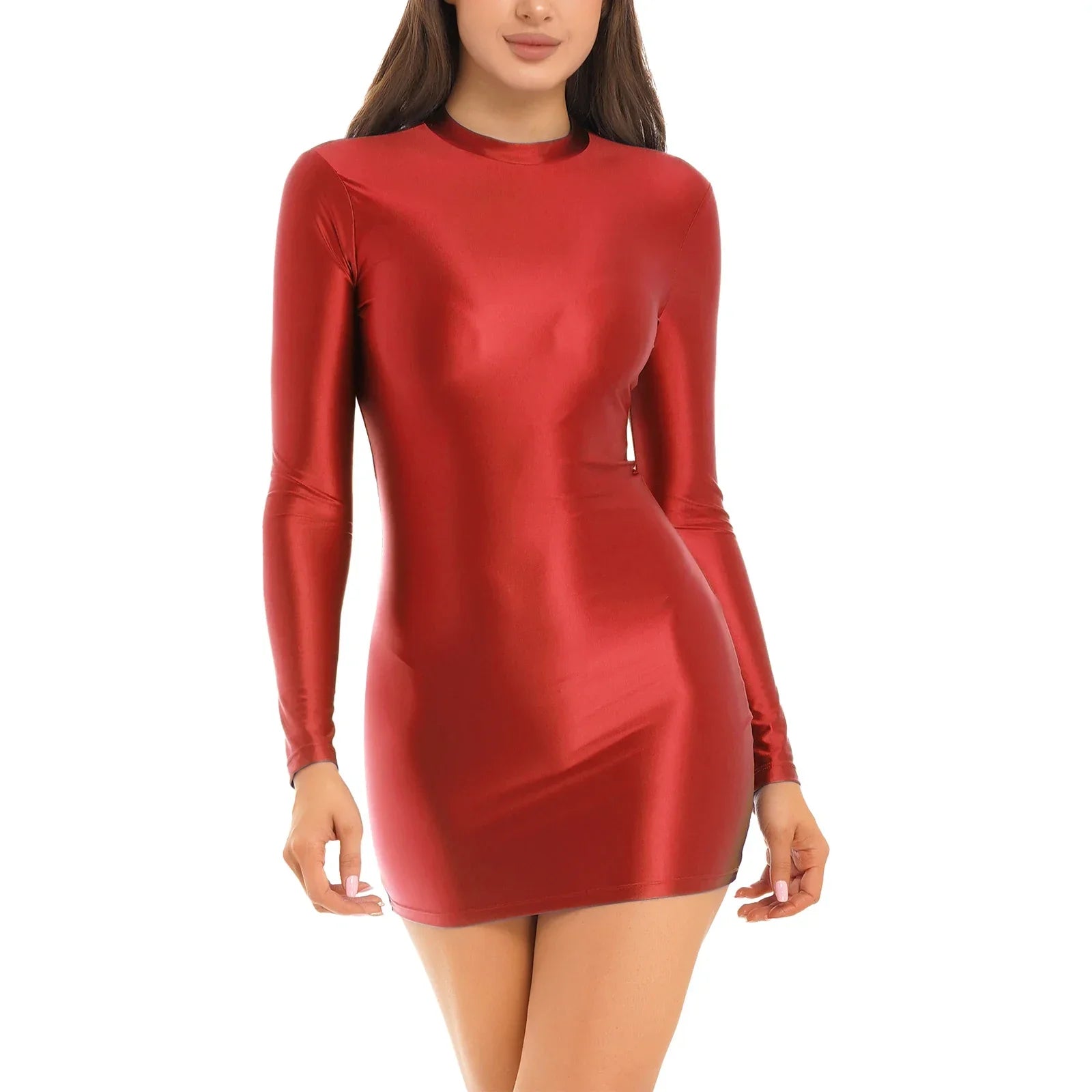 LUX Shiny Stretch Bodycon Dress Luxlife Brands