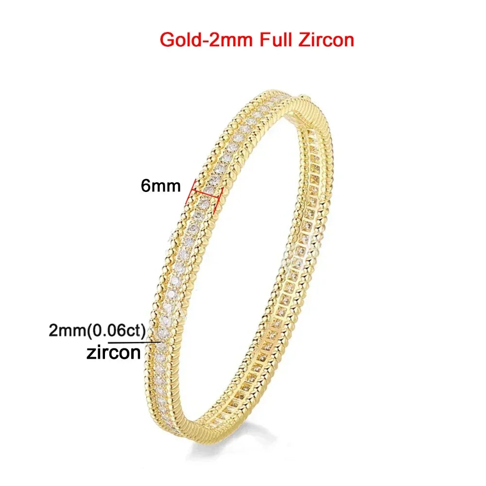 2mm Full Moissanite Bracelets with GRA Certified 100% 925 Sterling Silver Plated 18K Gold Luxury Fine Jewelry Bangle For Women