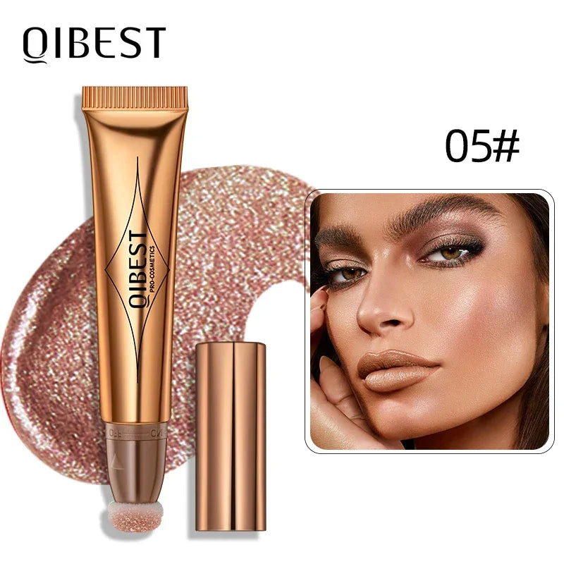 QIBEST Cream Bronzer Contour Blusher Beauty Wand Highlighter Blush With Cushion Liquid Face Bronzer Wand Stick Applicator Makeup Luxlife Brands