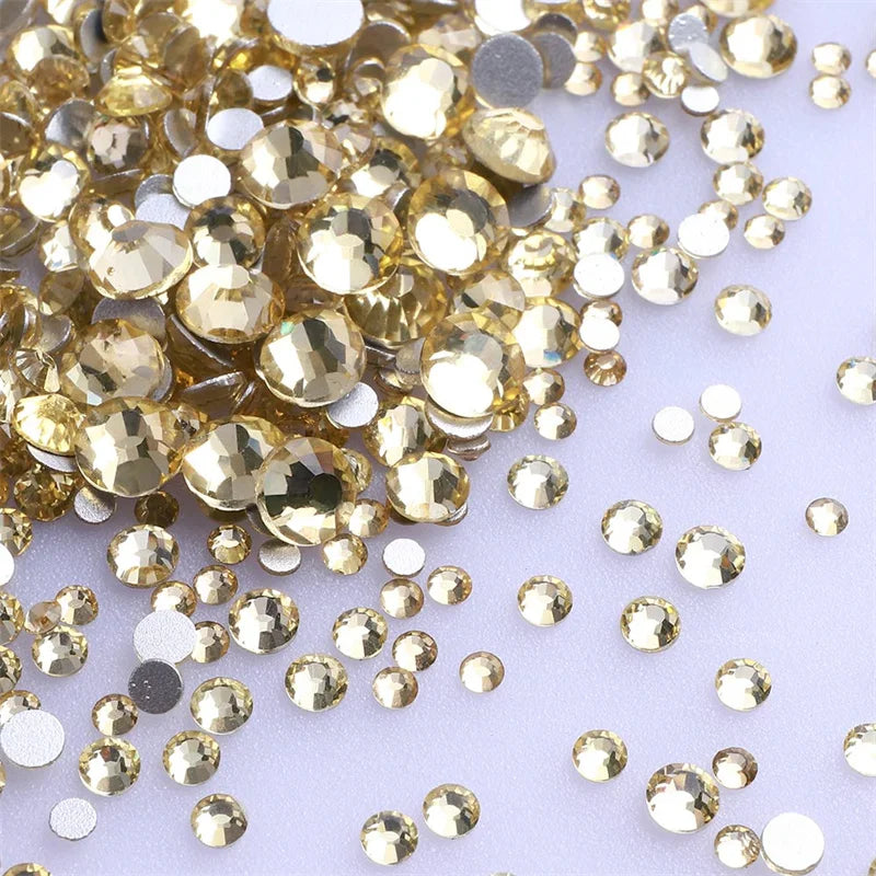 SS3-SS30 Yellow Series Non-Hotfix Glass Flat Back Rhinestones