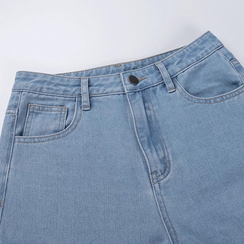 High Waisted Side Split Out Jeans Women Casual Loose Cargo Black Pants Streetwear Autumn Wide Leg Long Baggy Y2k Jeans XY23154SK LUXLIFE BRANDS