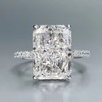 Radiant Cut 5ct Lab Diamond Ring 100% Real 925 Sterling Silver Party Wedding Band Rings for Women Men Engagement Jewelry Gift Luxlife Brands