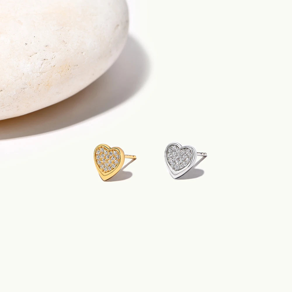 ATTAGEMS Full Moissanite Heart Earrings For Women Girls DVVS1 100% 925 Sterling Silver Sparkling Engagement Jewelry High Quality Luxlife Brands