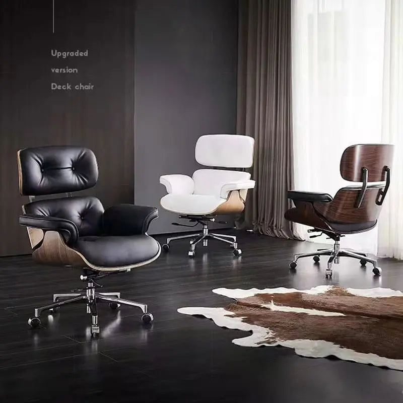 Office Chair High-Quality Simple Modern Luxury Relaxing Office Furniture Designer Leather Chair Comfortable Rotating Boss Chair