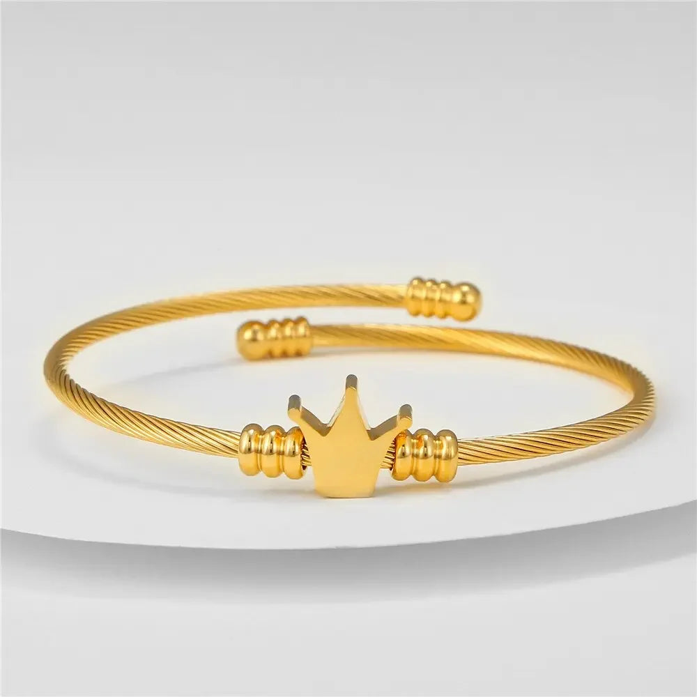 Stainless Steel Gold Color Bangle Bracelets Luxury Brand Stylish Mesh Bangle for Women Men Decoration Jewelry Accessory Gift