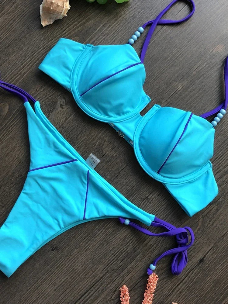 Sexy Bikini 2022 Push Up Bikini Set Yellow Swimwear Women Micro Swimsuit Female Bandage Biquini Beach Wear Swimming Two-Piece Luxlife Brands