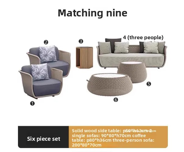 Italian Style Modern Luxury Waterproof Outdoor Rattan Garden Sofa Set For Hotels And Villas For Courtyard Luxlife Brands