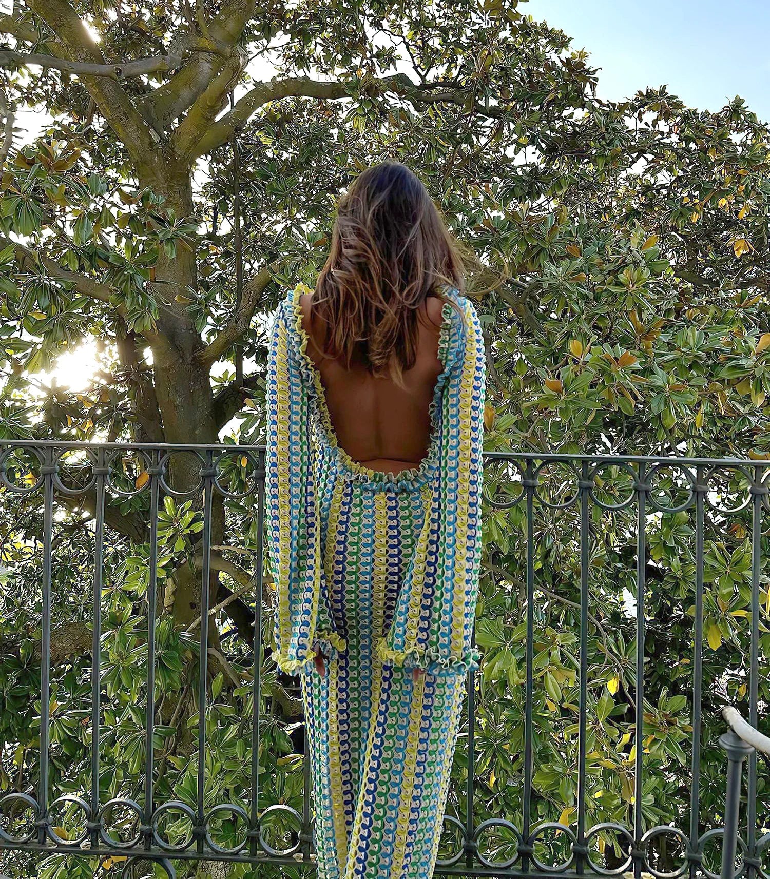 Sexy Backless Flare Sleeve Lace Knit Cut Out Party Beach Maxi Dress 2025 Summer Women Vacation Beachwear Swimsuit Cover Up A2815 Luxlife Brands