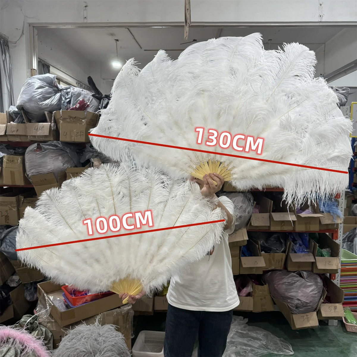 100CM Ostrich Feather Fans