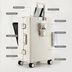 20/24 Inch Aluminum Frame Trolley Case with USB Cup Holder Large Capacity Luxlife Brands