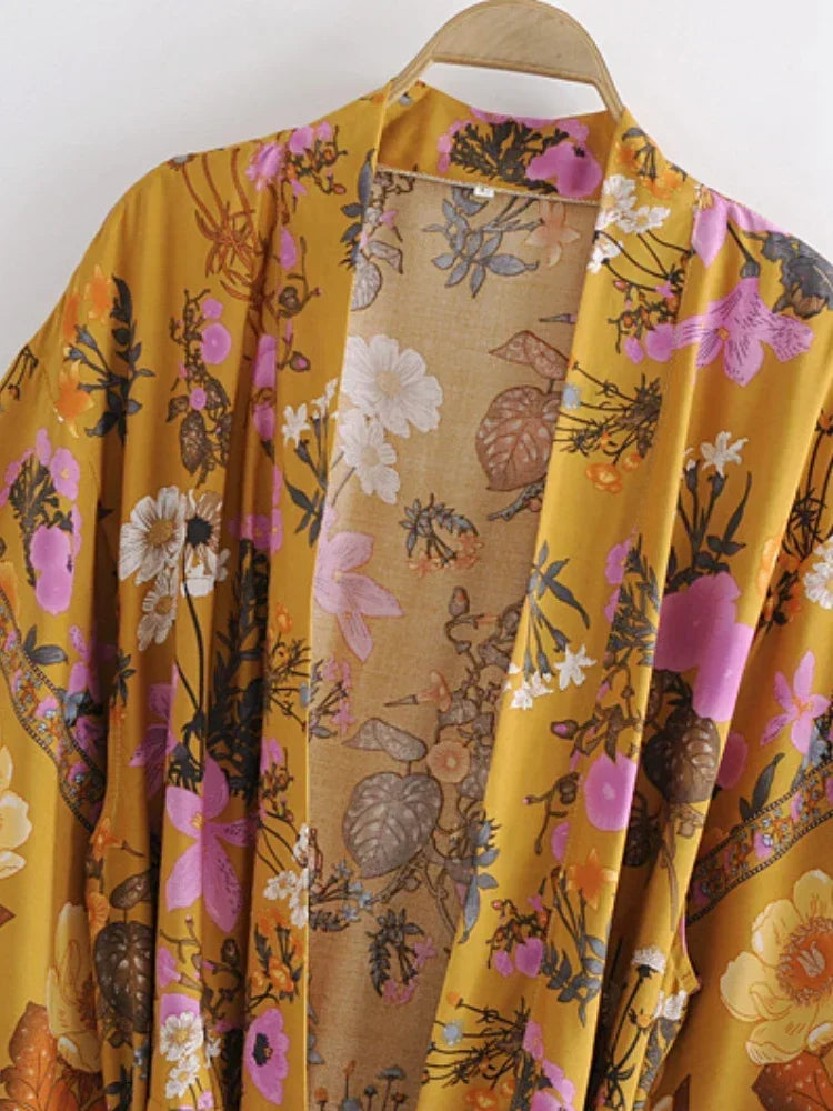 Boho Floral Print Kimono