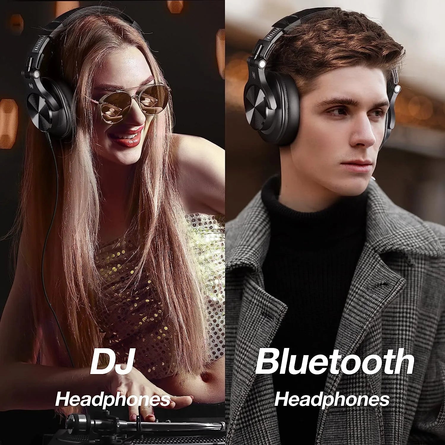 Oneodio Fusion A70 Bluetooth 5.2 Headphones Hi-Res Audio Over Ear Wireless Headset Professional Studio Monitor DJ Headphones 72H LUXLIFE BRANDS