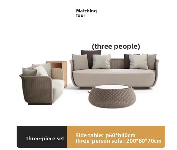 Italian Style Modern Luxury Waterproof Outdoor Rattan Garden Sofa Set For Hotels And Villas For Courtyard Luxlife Brands