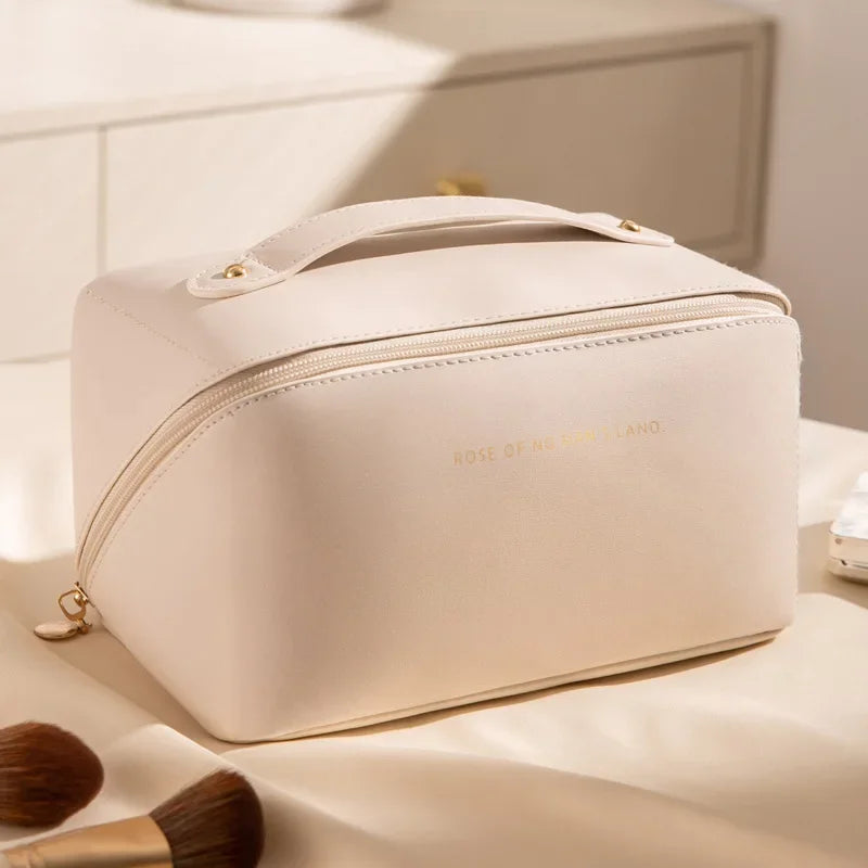 Big Capacity Travel home Use Cosmetic Bag Portable PU Makeup Pouch Women Waterproof Bathroom Wash bag Multifunction Cosmetic Bag LUXLIFE BRANDS