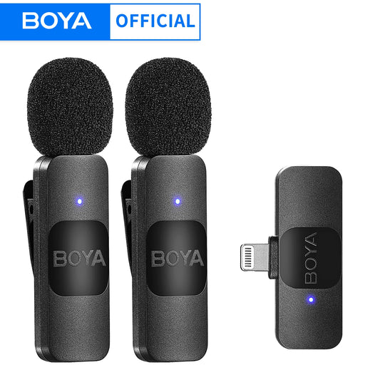 BOYA BY-V Professional Wireless Lavalier Mini Microphone for iPhone iPad Android Live Broadcast Gaming Recording Interview Vlog LUXLIFE BRANDS