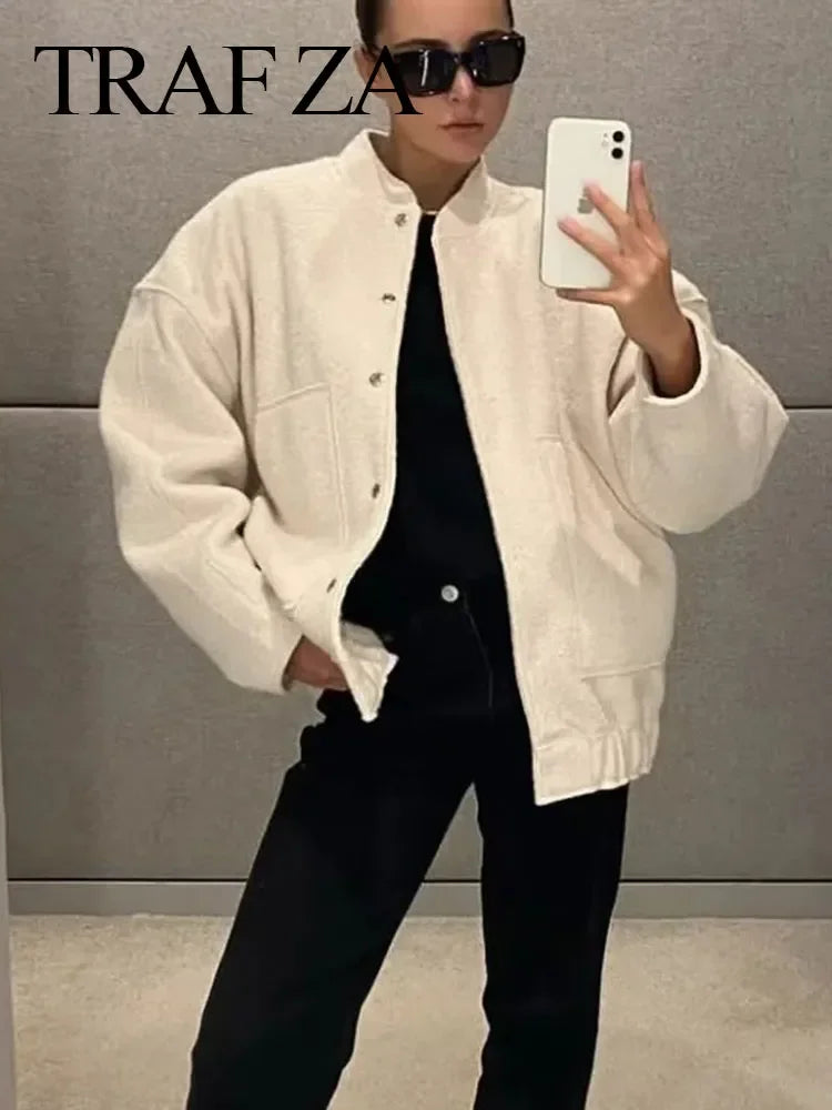 Fabulous Chicago Button Down Bomber Jacket LUXLIFE BRANDS