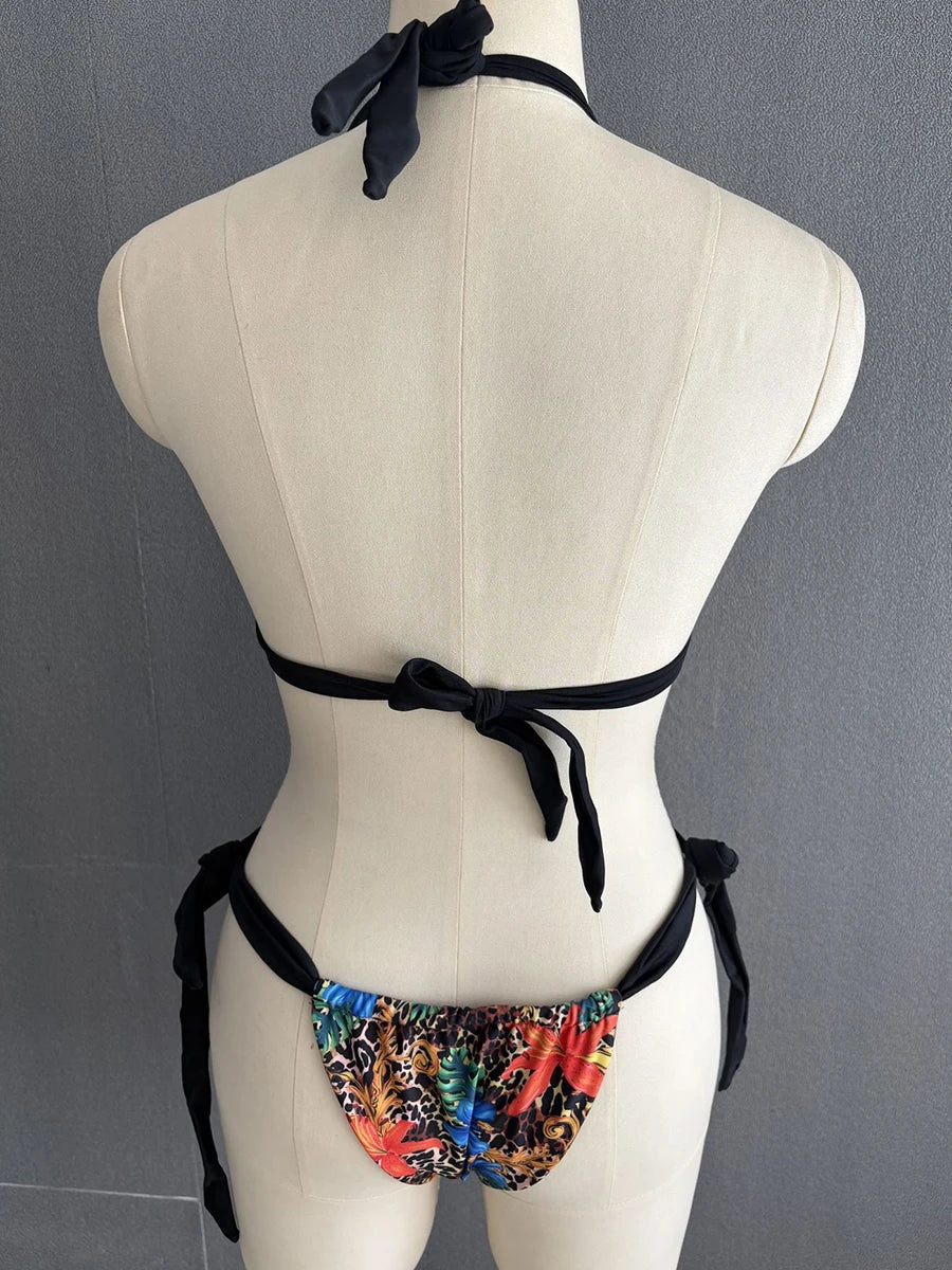 Triangle String Bikini 2025 Women Halter Swimsuit Solid Sexy Swimwear Female Bathers Bathing Swimming Swim Suit Beachwear Luxlife Brands