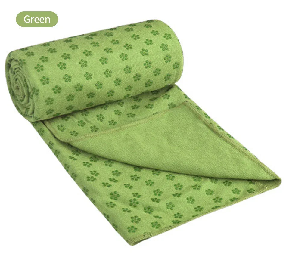 Yoga Mat Cover Towel Non-Slip Sweat Absorbent Solid Foldable Portable Pilates Exercise Sports Travel Fitness Blanket 183CM*63CM