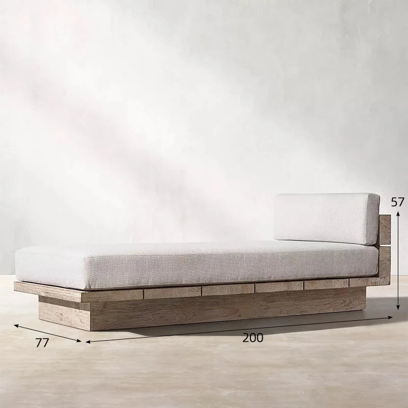 Outdoor Sofa, Creative Garden Courtyard Teak Furniture, Waterproof and Sun-proof, Outdoor Open-air Sofa Set