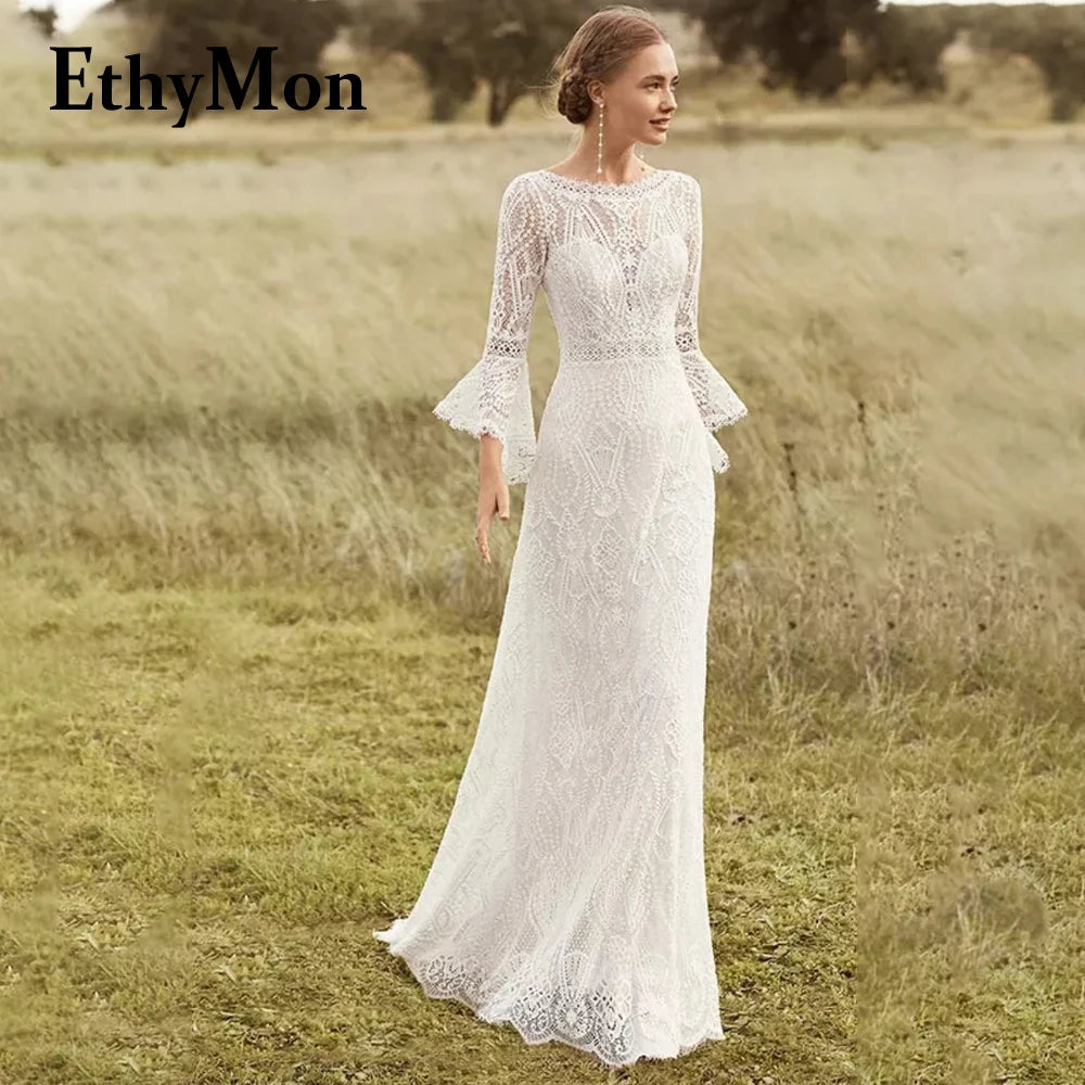 Ethymon Modern Sweetheart Wedding Gown For Bride Off the Shoulder Trumpet Lace Appliques Backless Robe De Mariée Customised Luxlife Brands