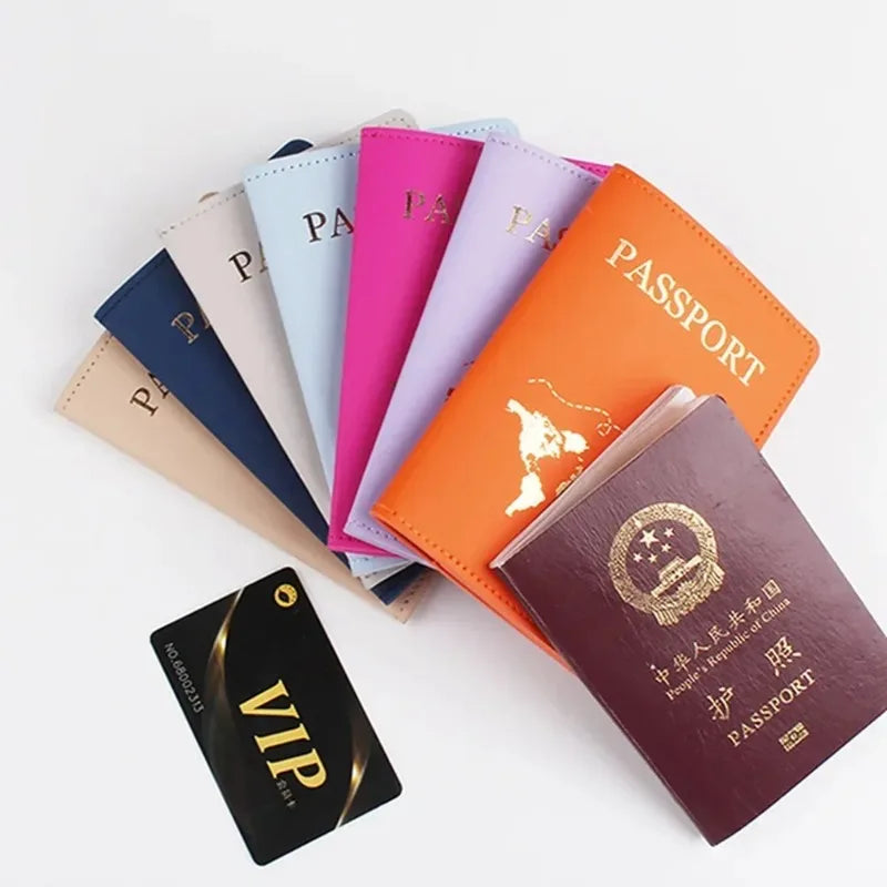 Traveling Accessories for Men/Women Waterproof Soft PU Leather Passport Cover  ID Bank Cards Holder Money Coin Organizer Pouch