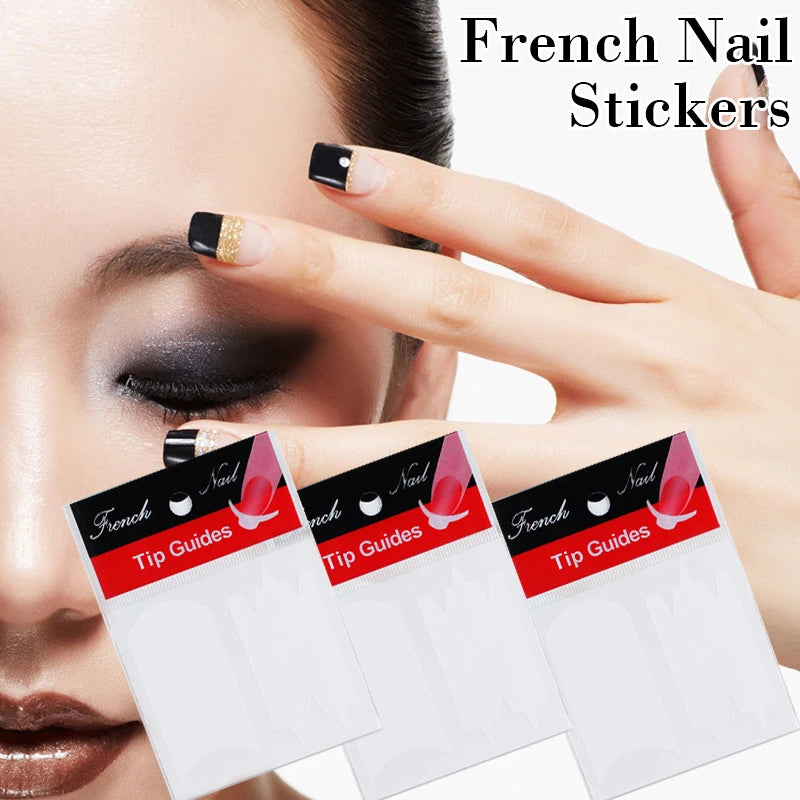 White French Manicure Nail Sticker Stencil LUXLIFE BRANDS