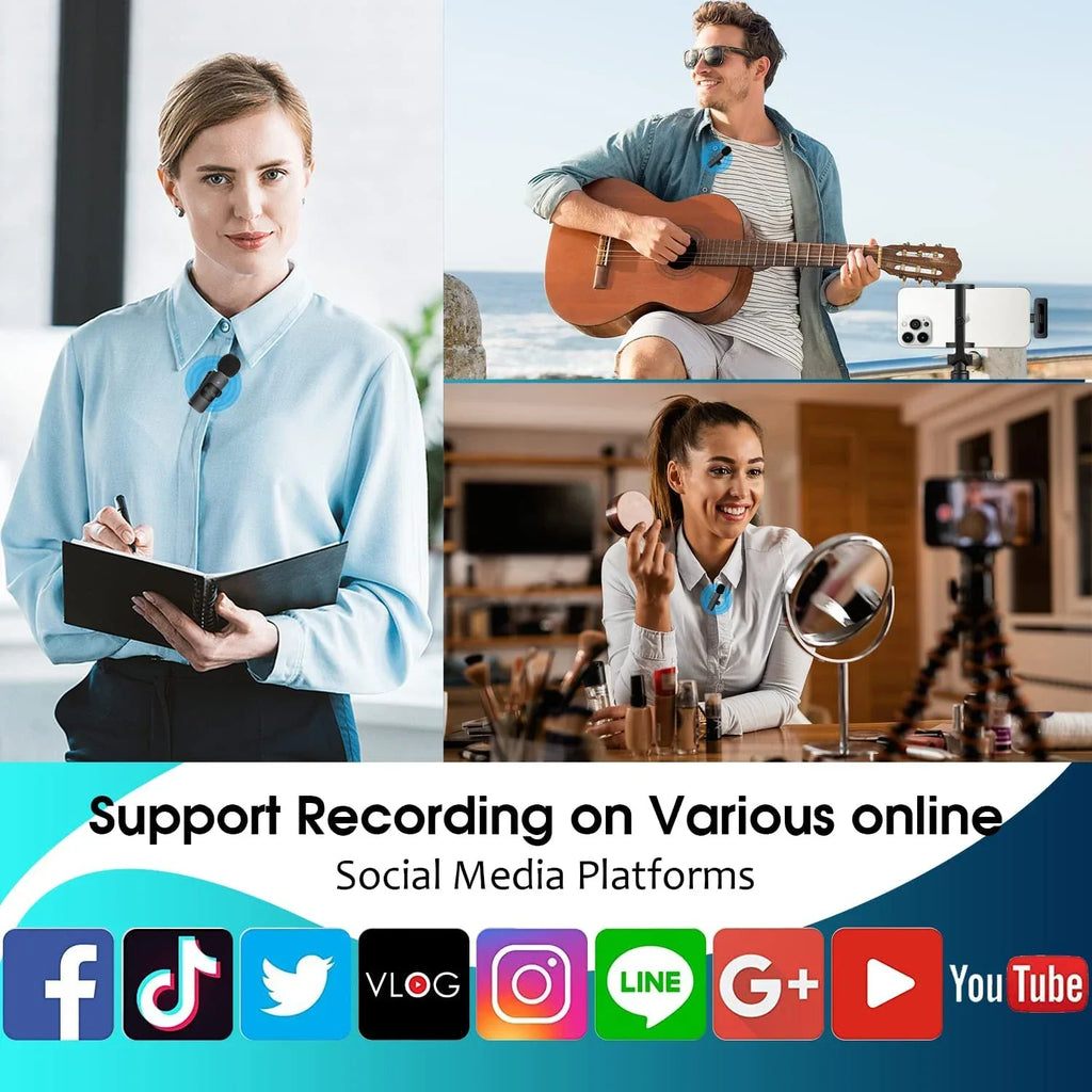 BOYA BY-V Professional Wireless Lavalier Mini Microphone for iPhone iPad Android Live Broadcast Gaming Recording Interview Vlog LUXLIFE BRANDS