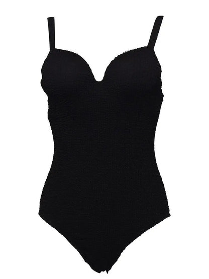 Andzhelika Textured V neck Push Up One Piece Swimsuit For Women Sexy Bodysuit High Waist Swimwear 2023 Beach Bathing Suit