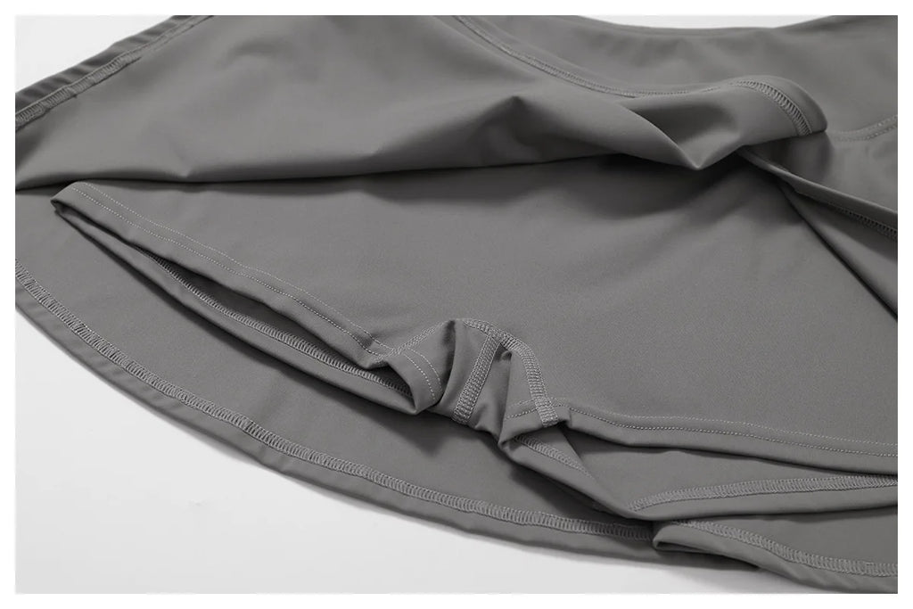 2 Pieces Yoga Suit Naked Feel Gym Set Women Sportswear Workout Clothes High Waist Yoga Short Skirt Fitness Leggings Sports Bra