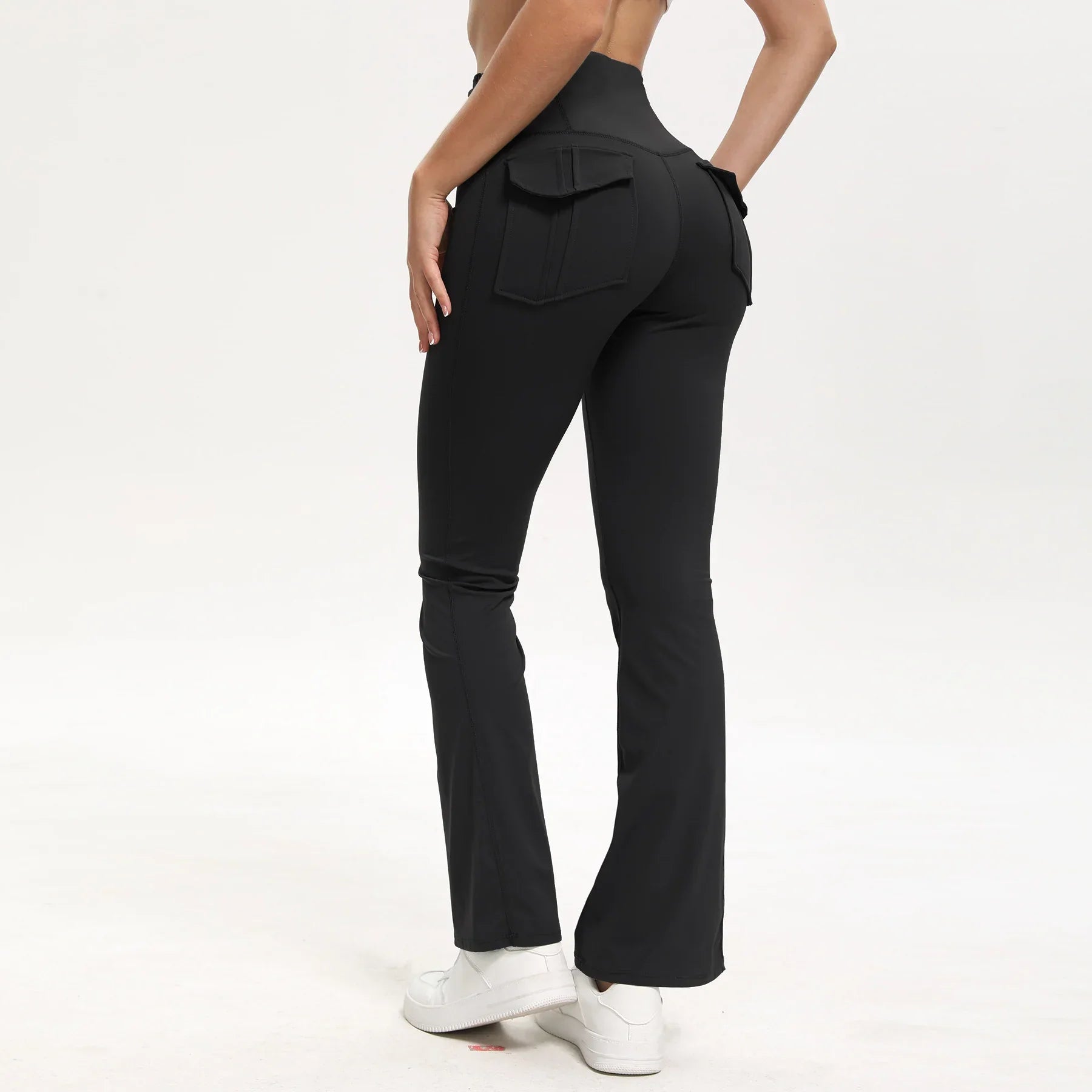Women's Flare Leggings with Pockets High Waisted Butt Lifting No Front Seam Tummy Control Bootcut Yoga Pants for Women Luxlife Brands