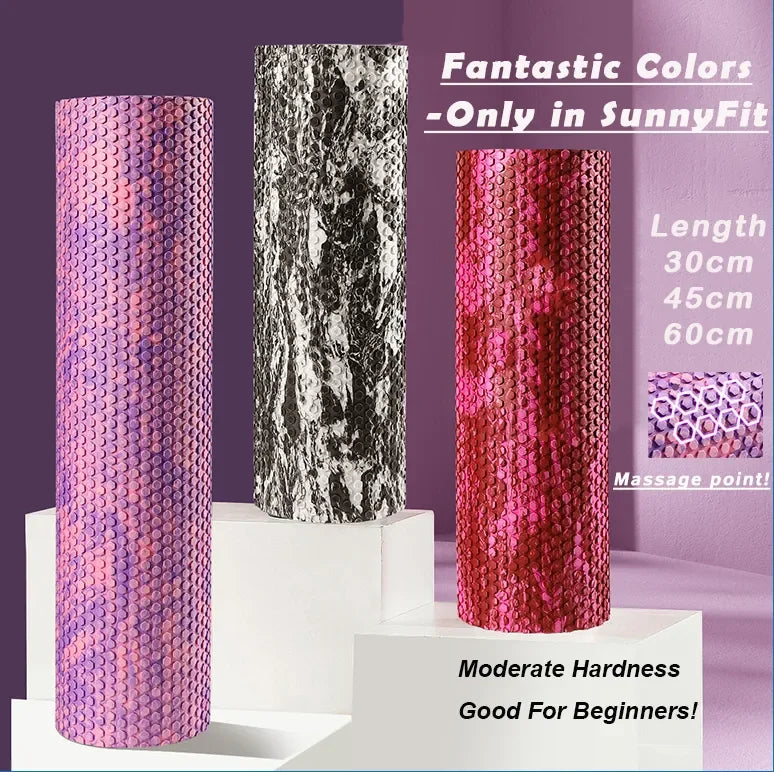 Foam Roller EVA Yoga Roller Multiple Colors Massage Point Fitness Gym Exercise Relaxing Muscle LUXLIFE BRANDS