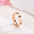 Dainty Cubic Zirconia Love Promise Rings For Women, Gold Plated Stainless Steel Wedding Band Jewelry To Girls Lover Luxlife Brands