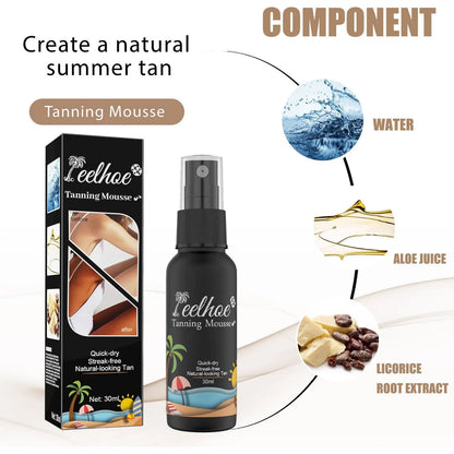 EELHOE Body Quick Tanning Spray Create A Natural Summer Tan Bronzer In Sun-free Application Beach Lotion Sunless Tanning Spray