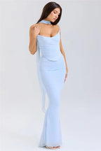 Elegant Wine Strapless Maxi Skirt Set Luxlife Brands