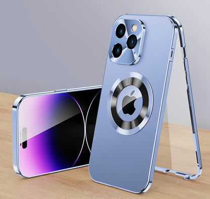 360 Metal Aluminium Alloy Case for iPhone 16 15 14 13 Pro Max Full Camera Lens Protective Original Color Phone Ultrathin Cover