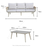 Waterproof Lounge Sofa Beige Terrace Luxury Modern Aluminum Garden Terrace Outdoor Furniture Combination Sofa Set Patio Luxlife Brands