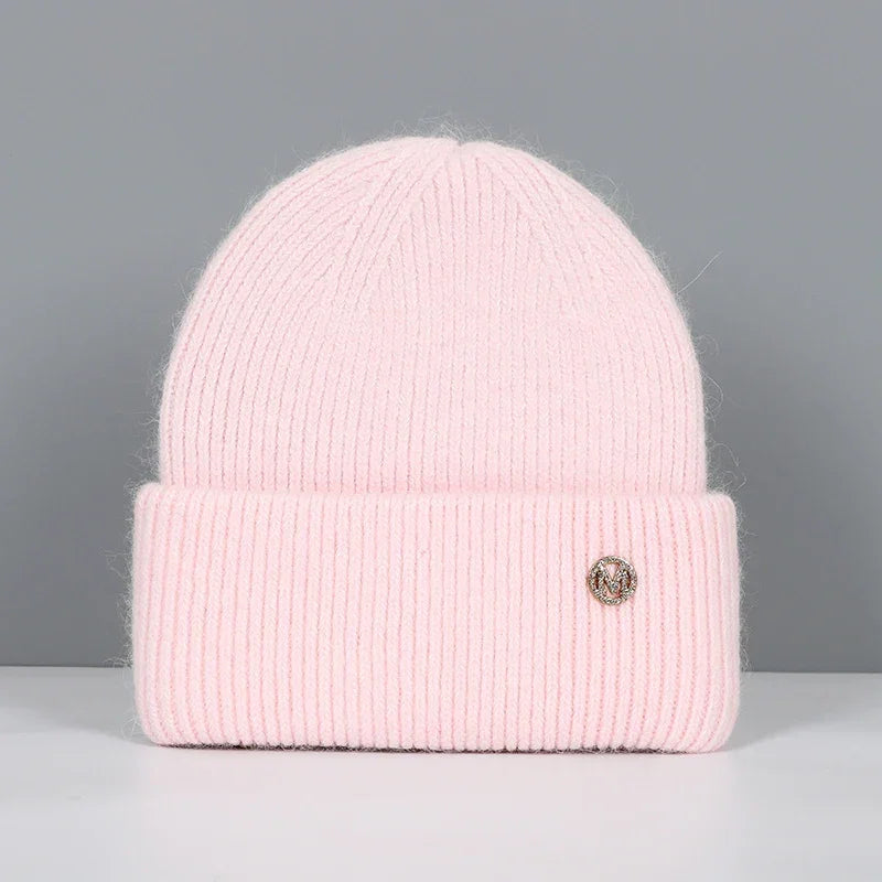 Women Winter Hat Real Rabbit Fur Winter Hats For Women Fashion Warm Beanie Hats Women Solid Adult Cover Head Cap Luxlife Brands