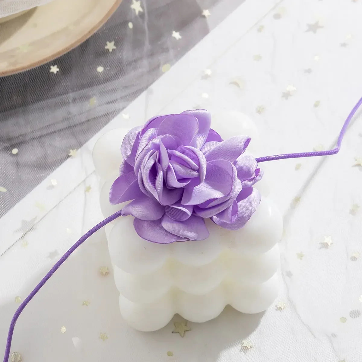 Long Rope with Big Flower Choker Necklace for Women Elegant Lace-up Rope Chain Necklace on Neck 2023 Fashion Jewelry Accessories