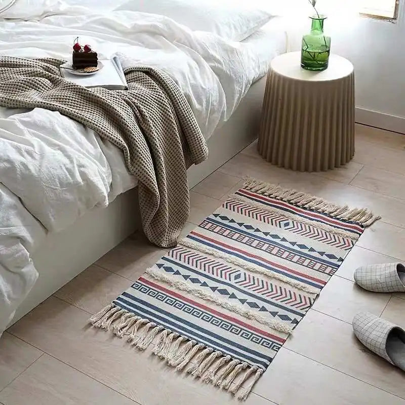 Boho Cotton Linen Rug 60x90cm