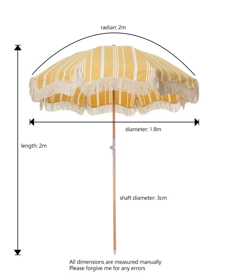 Portable BohoFringe Beach Umbrella