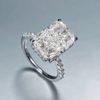 Radiant Cut 5ct Lab Diamond Ring 100% Real 925 Sterling Silver Party Wedding Band Rings for Women Men Engagement Jewelry Gift Luxlife Brands