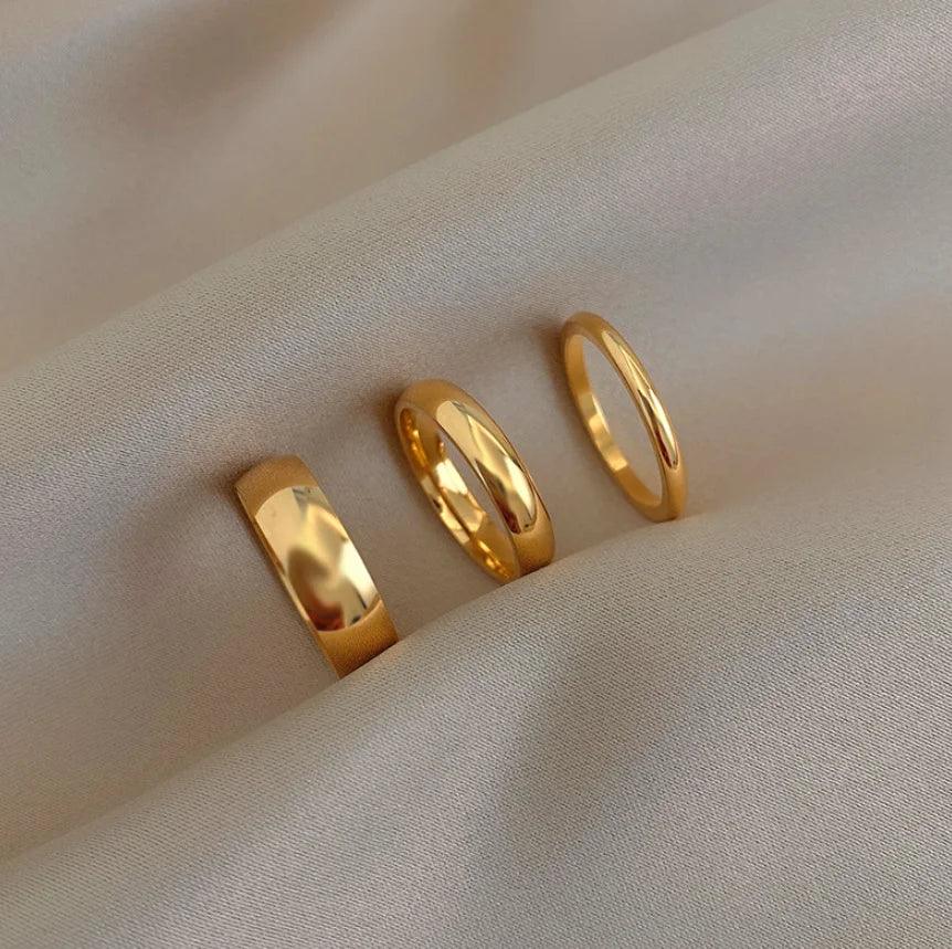 E.B.belle Tarnish Free 2mm 4mm 6mm Stainless Steel 18K Gold Plated Silver Color Knuckle Ring For Lady Minimalist Rings For Women Luxlife Brands