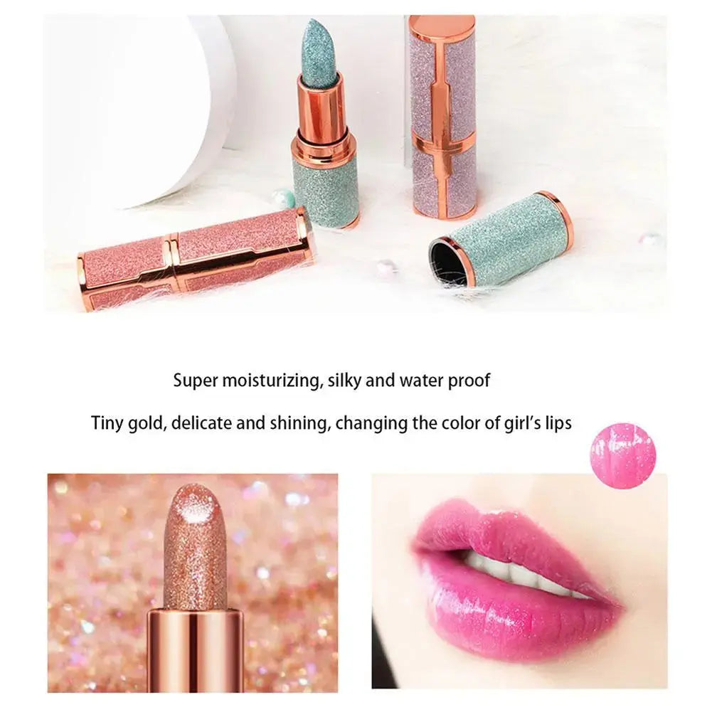 Glitter Star Lipstick Temperature Changing Color Lipstick Long Lasting Waterproof Nude Makeup Moisturizing Lipstick - LUXLIFE BRANDS