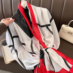 180*90cm Luxury Brand Spring Summer Autumn Women Clothing New Fashion Color matching printed silk scarf lady popular turba Luxlife Brands