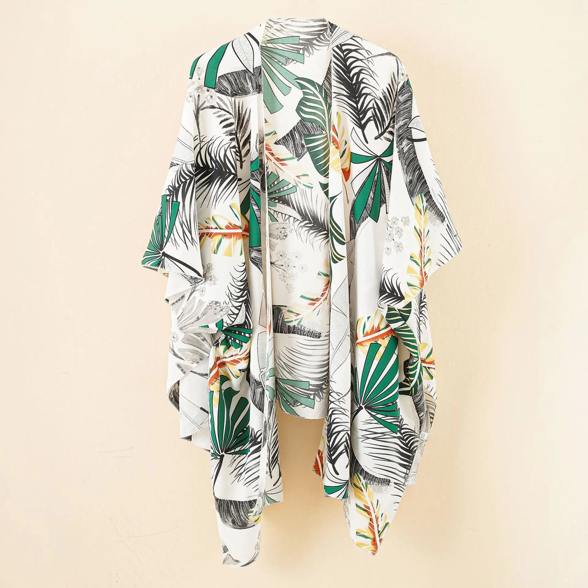 Women's Tops Loose Floral Print Chiffon Coverups Beach Swim Bikini Kimono Cardigan Puff Sleeve Cover Ups Blouse for Swimwear
