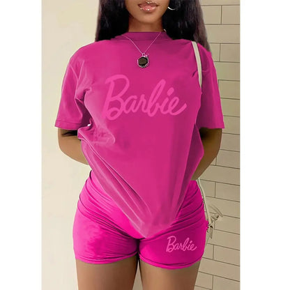 Casual Barbie T Shirt and Shorts Lounge Set