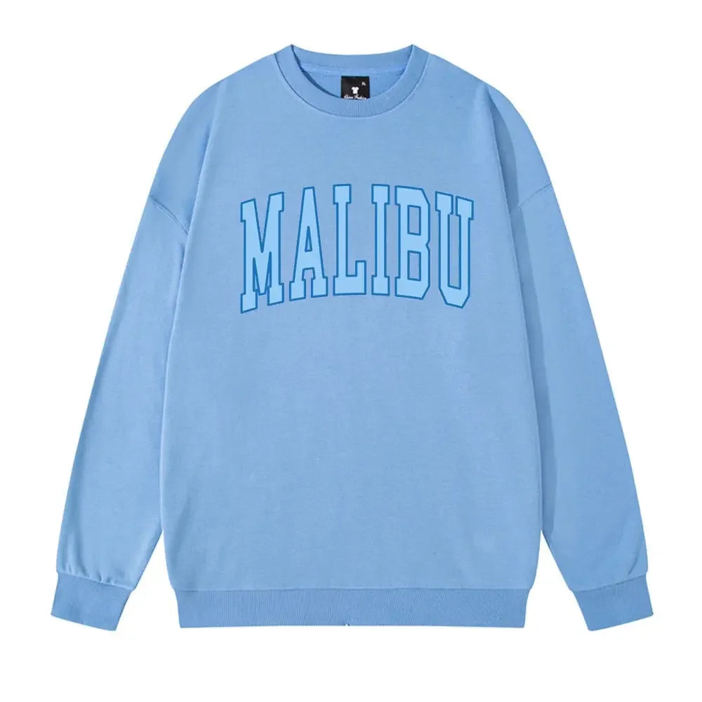 Malibu Pink Oversized Cotton Long Sleeve Sweatshirt