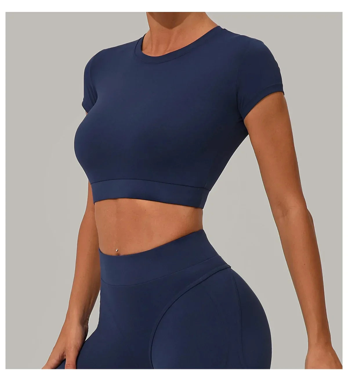 Yoga T-shirt Women's Short Sleeved Sports T-shirt Quick Drying Workout Short Sleeved Pilates Running Tights Exercise Fitness Top