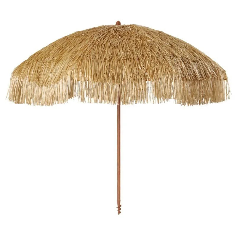 6 feet Beach Umbrella with Sand Anchor,  Thatched Tiki Umbrella