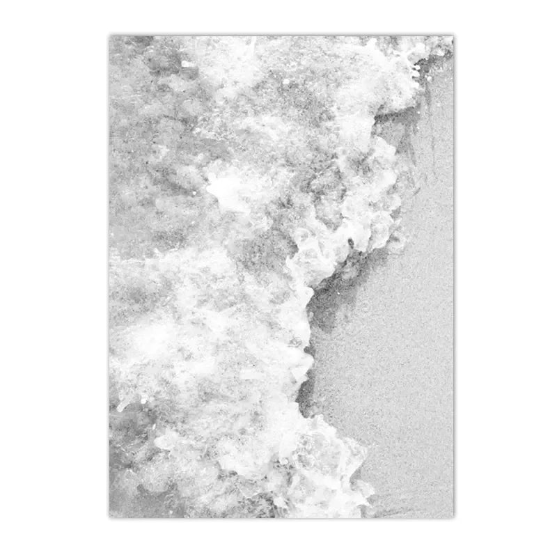 Sea Beach Waves Canvas Poster Black And White Wall Paintings Coconut Tree Art Prints Shell Starfish Print Pictures Bedroom Decor